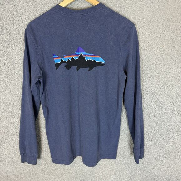 Patagonia Shirt Mens XS Blue Responsibili-Tee‎ Regular Fit Long Sleeve Casual - Picture 3 of 7